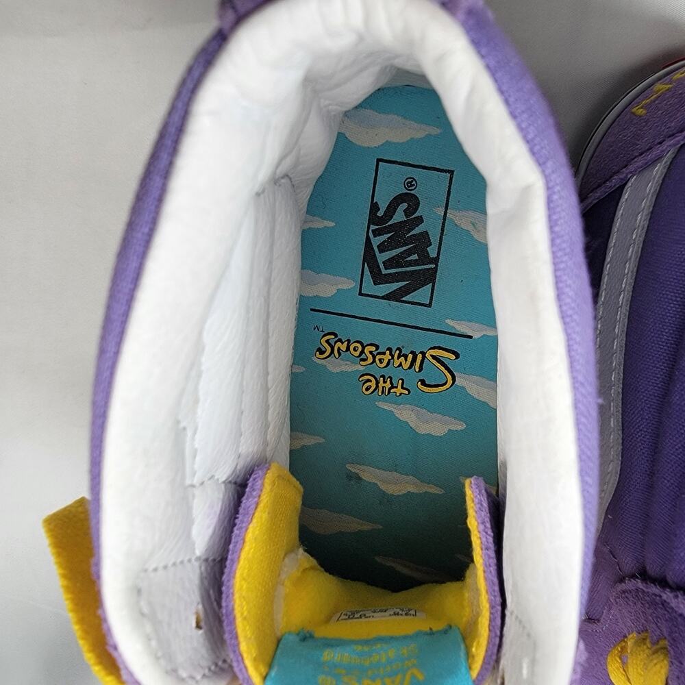 Vans Sk8-Hi Lisa Simpson For President Purple & Yellow Women 9/ Men 7.5 Sneakers - Picture 13 of 14